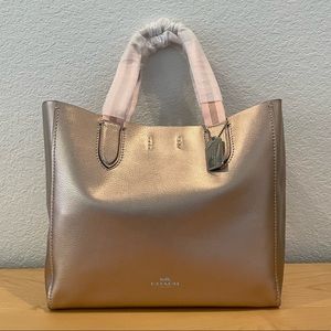 NWT Coach Rose Gold Derby Tote Large